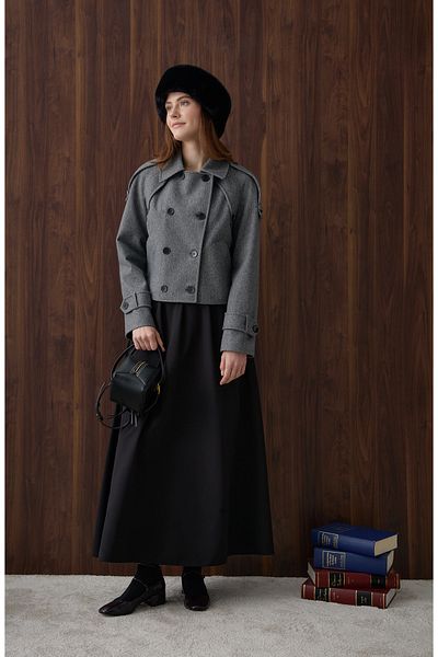 Fatma Atasoy Trench Anthracite Short Coat