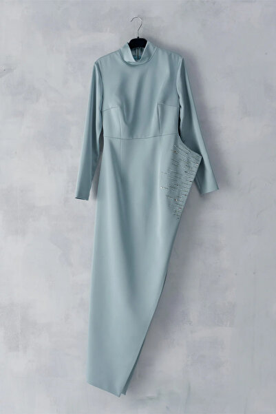 MERCI MS FANCY İşlemeli Asimetrik Kesim Tunik Pantolon Abiye Takım