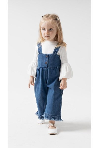 Babymod Luxury Denim for Baby Girls - 100% Cotton, Lycra Rib Balloon Blouse