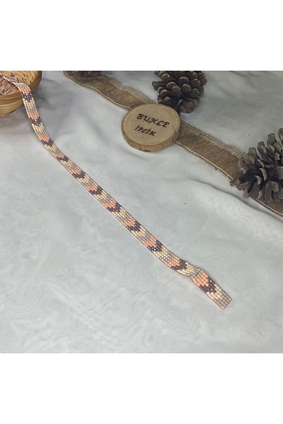 Bukle İplik Cream, Gray, Pink, Brown Color Transition (>>>>) Iron-On Adhesive Strip (1 Meter)