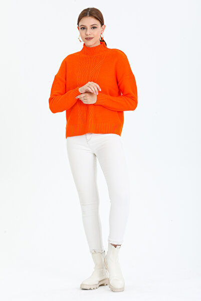 ALCHON Піврибалка з високим коміром, довгими рукавами, плетеним візерунком і грубим трикотажем, з підкладкою, з довгими рукавами, з підкладкою, з довгими рукавами, з підкладкою, з довгими ру