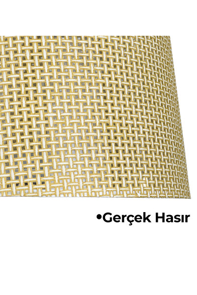 Vivido Home Hasır Krem Doğal Lambader Şapkası