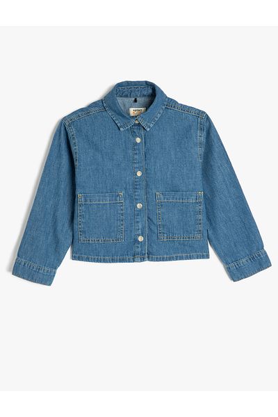 Koton Jachetă din denim cu mânecă scurtă din bumbac