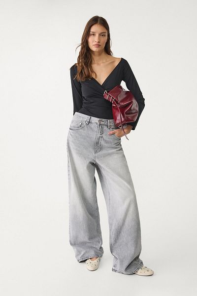 Stradivarius Gathered crossover bodysuit