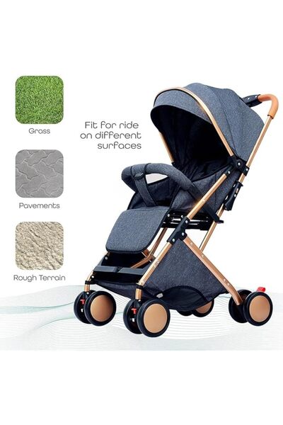 MAAS Travel Stroller - Airline Approved, Lightweight, Foldable - Grey