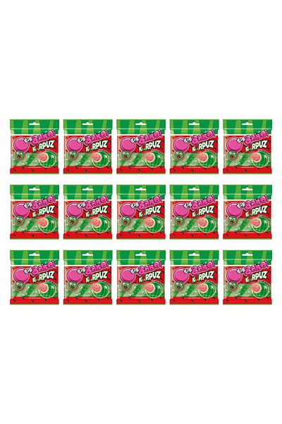 Big Babol Watermelon Flavored Pulver Filled Chewing Gum 80 g X 15 Pieces