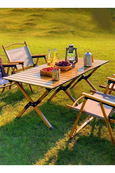 Cady One Portable and foldable wooden picnic and camping table, 60*120 cm