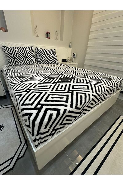 Violacasa Soft Puffy Elastic Sheet Pillow with Zebra Pattern - 160X200 and 180X200