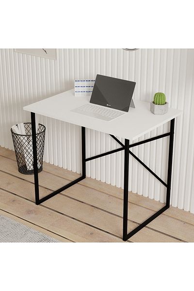 HOMS Birou stil industrial Coby culoare alb, metal/pal, 90 cm