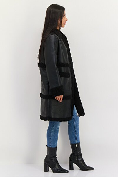 Bearpaw Women Faux Fur Shearling Jacket, Black