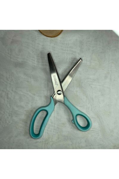 Yabalı Soft Cut Sulphur Scissors - Zigzag Serrated, Head, 4 Colors - 23 cm