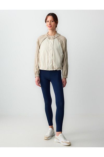 Jimmy Key Beige Long Sleeve Hooded Woven Raincoat