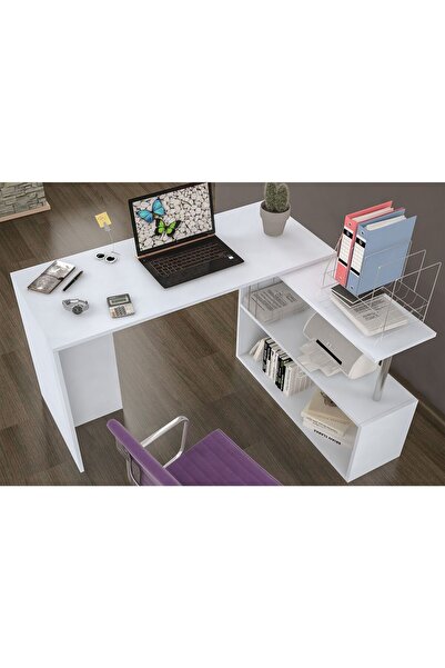 HOMS Birou din pal, Oscar Homs, alb, 130 x 45 x 72 cm, 80 x 20 x 72 cm