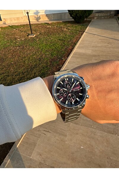 Slazenger 10 ATM Su Geçirmez Gümüş Metal Lacivert Kadranlı Fosfor İndeksli Er...