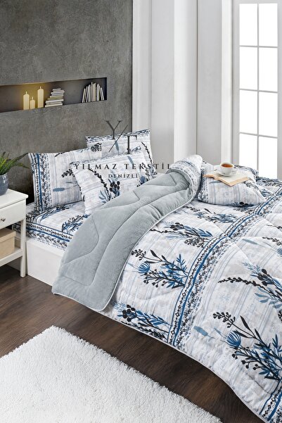 Home Double Duvet Sleeping Set Blue Branch |   Elastic Sheet |   Dowry Set |   Dowry Team