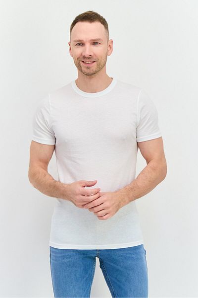 Perry Ellis Men 3 Pack Crew Neck Short Sleeve Solid T Shirt, White