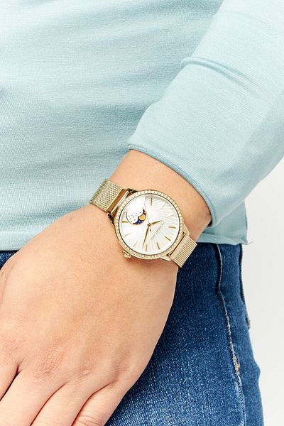 Cerruti 1881 ساعة نسائية أنالوج من الفولاذ المقاوم للصدأ مقاس 32 مم، باللون الذهبي