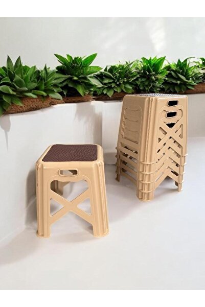 Perilla 6 Adet Sempati Küçük Boy Plastik Mutfak, Banyo, Balkon ve Bahçe Taburesi