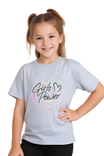 YA KO KİDS Tricou cu mânecă scurtă pentru fete cu imprimeu Power