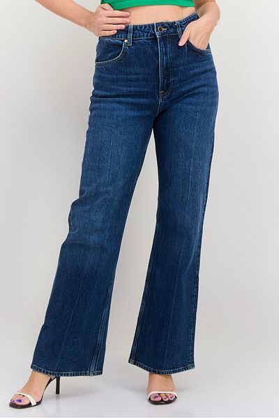 Gant Women Regular Fit Washed Stretchable Flare Jeans, Mid Blue