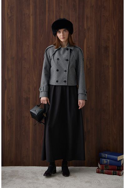 Fatma Atasoy Trench Anthracite Short Coat