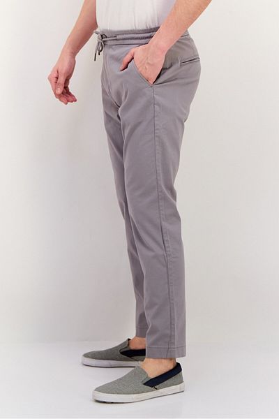 Esprit Men Regular Fit Plain Straight Leg Pants, Grey