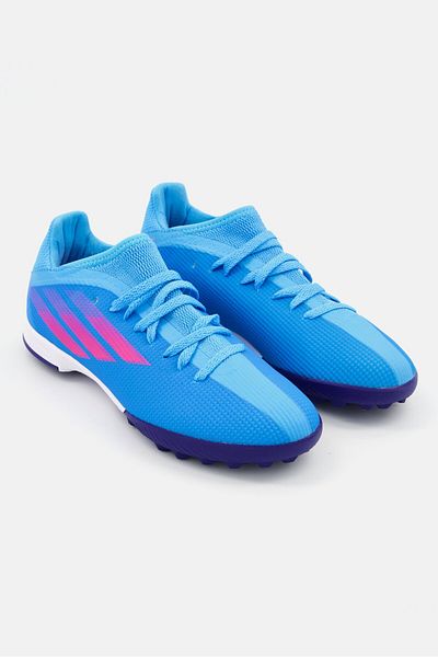 adidas Kids Boy X Speedflow3 Turf Boots Shoes, Blue/pink/white