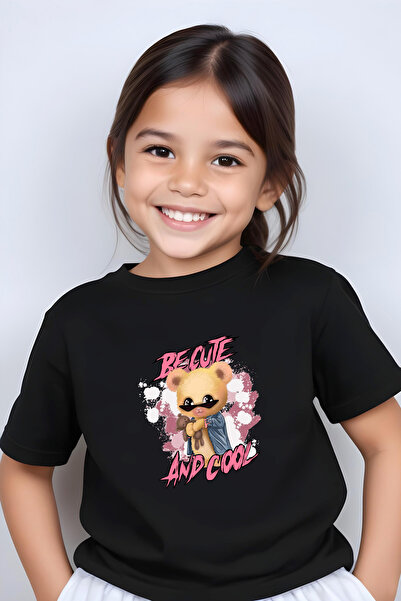 YA KO KİDS Tricou cu mânecă scurtă pentru fetiță cu imprimeu Be Cute