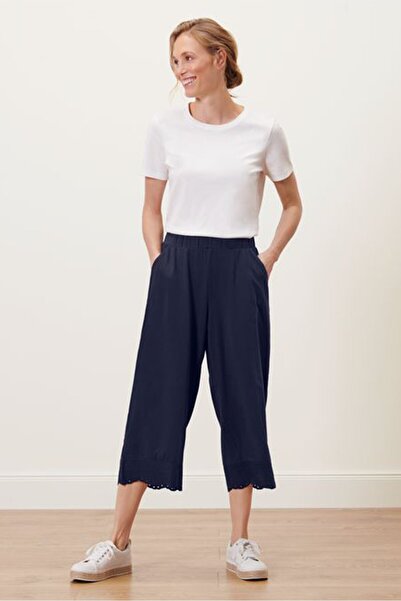 Tchibo Women Solid Culottes Pants, Navy Blue
