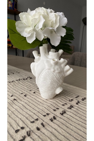 Root Made Kalp Şeklinde Dekoratif Vazo Anatomik Kalp Çiçek Vazo Ev Dekor Masa...