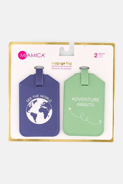 Miamica 2 Pieces Luggage Tag Cover Set 7 X 11 Cm, Green