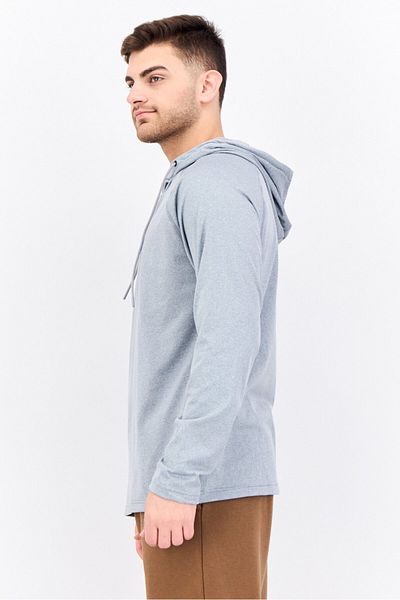 gaiam Men Slim Fit Long Sleeve Training Hoodies, Grey Heather