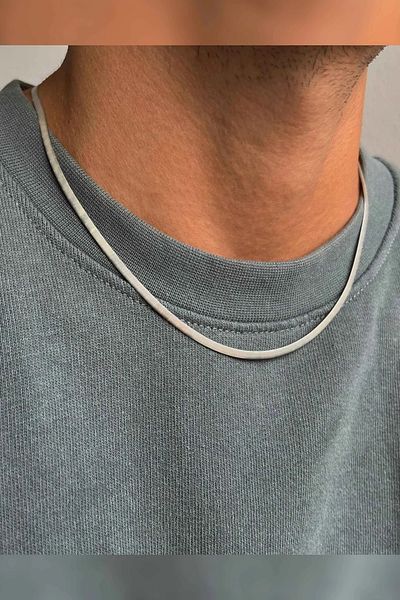 The Collection Unisex Tarnish Stainless Guaranteed Flat Italian Steel Necklace Bracelet Set