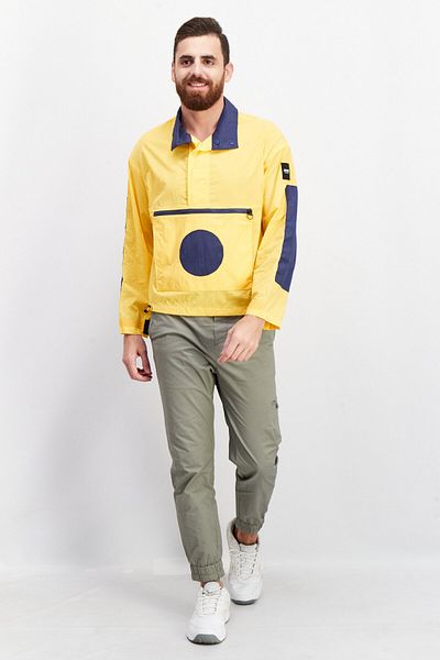 Aigle Men High Neck Long Sleeve Windbreaker Jacket, Yellow