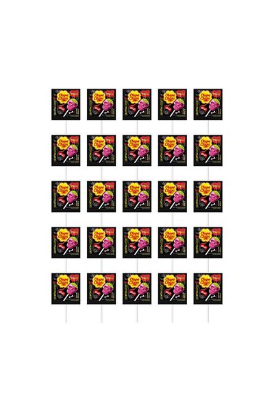 Big Babol Chupa Chups 15 g X 25 Pieces - Strawberry, Lime and Lemon Flavored Lollipops Confectionery