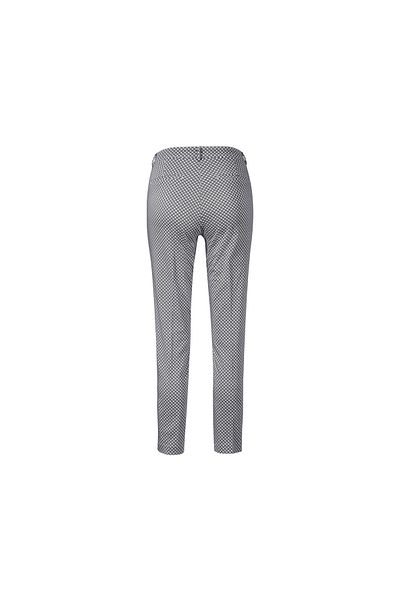 Tchibo Women Allover Print Textured Straight Leg Pants, Blue