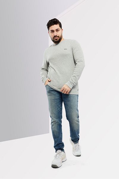 Polo Ralph Lauren Men Crew Neck Brand Logo Long Sleeve Sweatshirts, Grey
