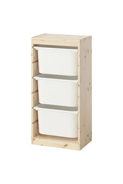 IKEA - TROFAST, saklama ünitesi, çam-beyaz, 44x30x91 cm