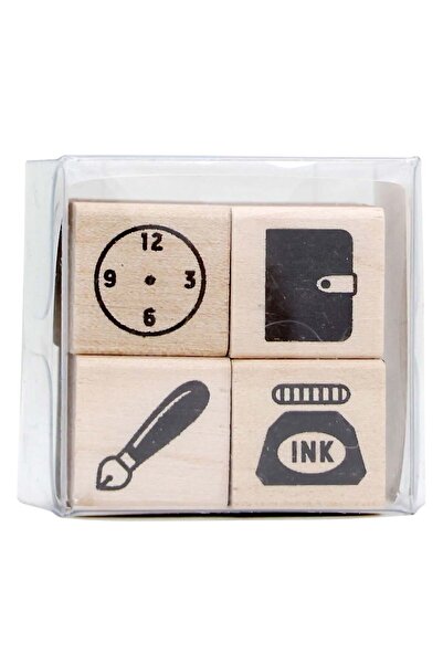 Concord Japon 15 * 15 * 25 mm Damga Mühür Istampa - 4 lü kırtasiye seti