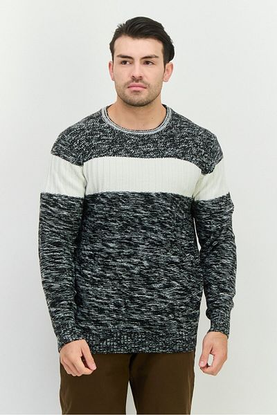 Sorbino Men Crew Neck Knitted Long Sleeves Sweatshirt, Black