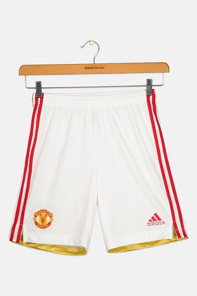 adidas Kids Boy Sportswear Manchester United Football Shorts, White/red