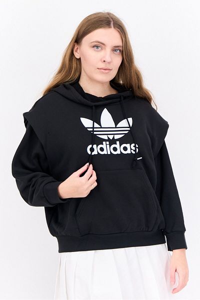 adidas Women Sportswear Fit Long Sleeve Outdoor Hoodie, Black