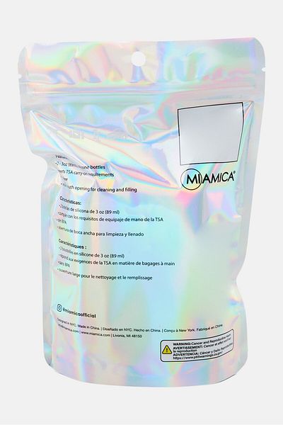 Miamica 2 Pcs Printed Silicone Bottle Set 89ml, Black