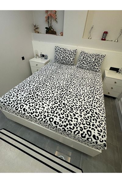 Violacasa Soft Puffy Leopard Patterned Elastic Sheet Pillow - 160X200 & 180X200