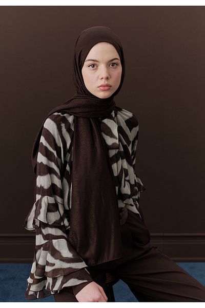 Fresh Premium Chocolate Color Plain Dolphin Shawl