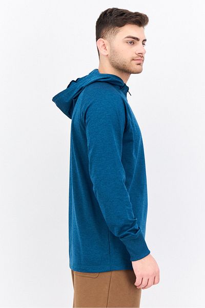 gaiam Men Slim Fit Long Sleeve Training Hoodies, Teal Green Heather