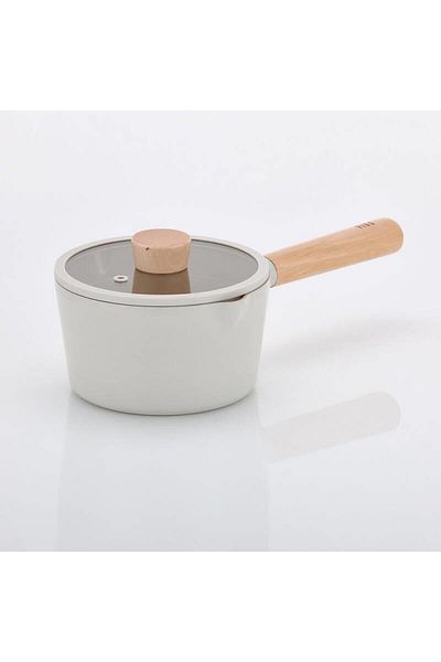 NEOFLAM Fika Aluminum Casting 16 cm Beige Milk Pan