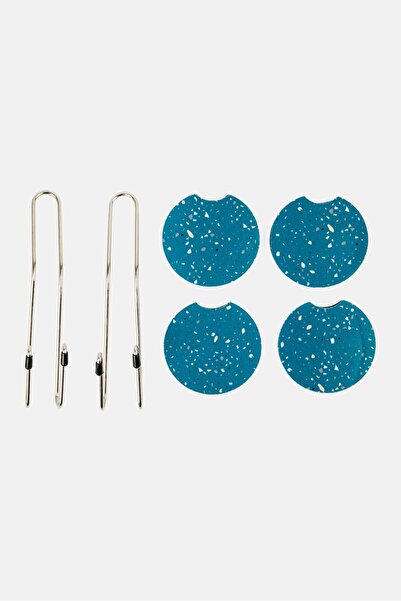 Miamica مجموعة خطافات ووسائد مقعد السيارة، مكونة من 6 قطع، باللون الفضي