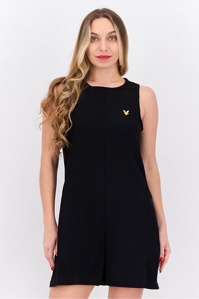 Lyle & Scott Women Embroidered Logo Sleeveless Playsuit, Black