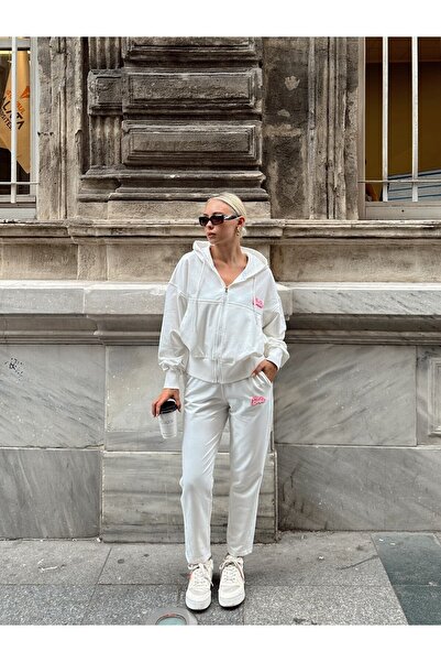 CC STORE Costum dublu cu glugă, cu detaliu crest